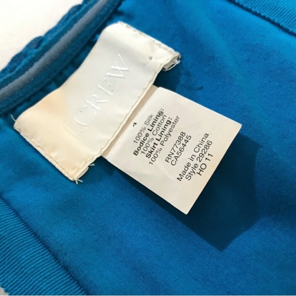 J Crew100%  blue silk chiffon strapless mini dress called Arabella - Picture 11 of 14